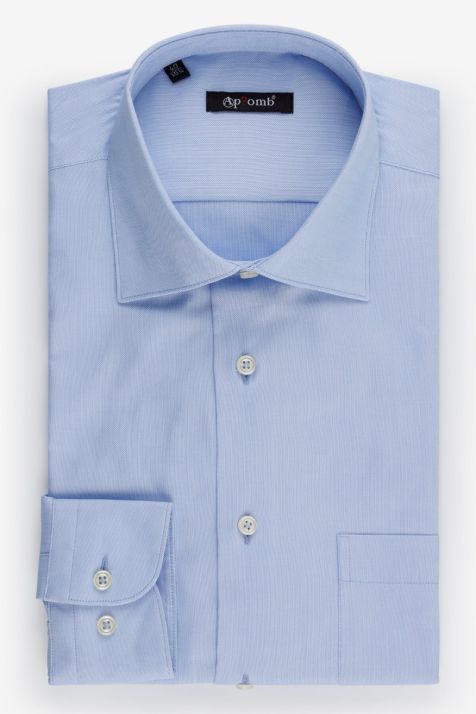 Camicia Uomo Aplomb Classic Tinta unita 100% cotone collo Italiano Manica lunga