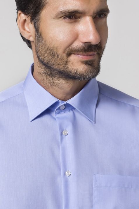 Camicia Uomo Seidensticker Classic No Stiro Tinta unita 100% cotone collo Italiano Manica lunga