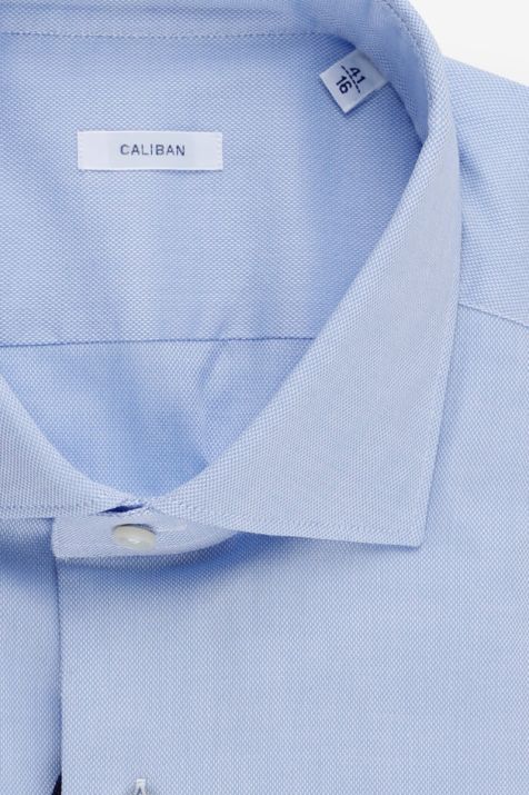 Camicia Uomo Caliban Regular Tinta unita 100% cotone collo Francese Manica lunga