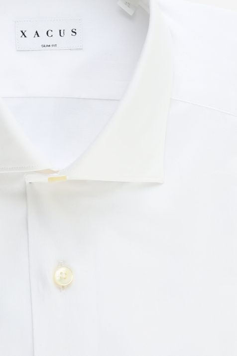 Camicia Uomo Xacus Slim Tinta unita 100% cotone collo Francese Manica lunga
