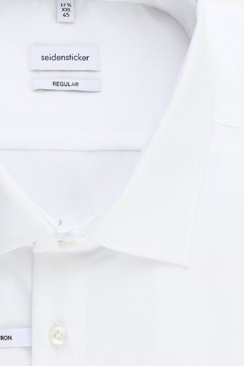 Camicia Uomo Seidensticker Classic No Stiro Tinta unita 100% cotone collo Italiano Manica lunga