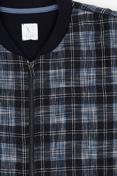 Maglia Uomo Xacus Giacca Regular Quadri 85% cotone 10% lino 3% polyamide