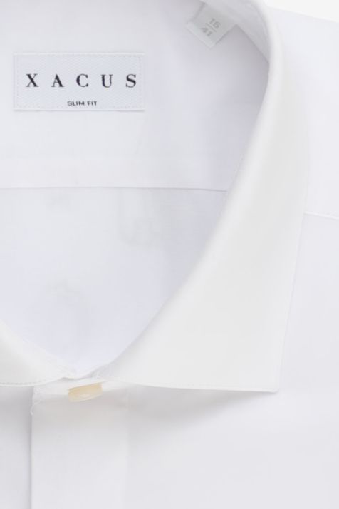 Camicia Uomo Xacus Slim Tinta unita 100% cotone collo Francese Manica lunga