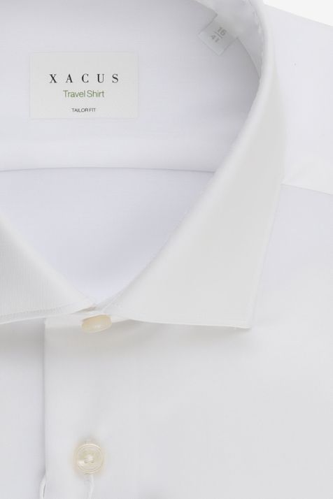 Camicia Uomo Xacus Regular No Stiro Tinta unita 100% cotone collo Francese Manica lunga