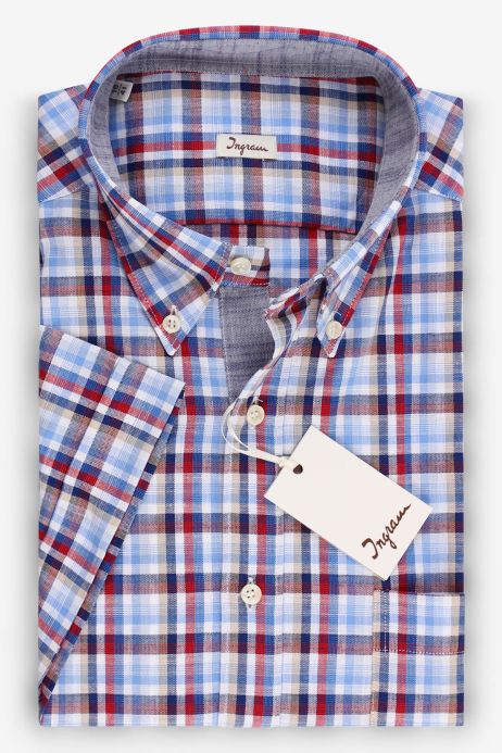 Tommy Hilfiger Uomo L Camicia Casual Manica Lunga Tartan Plaid Quadri