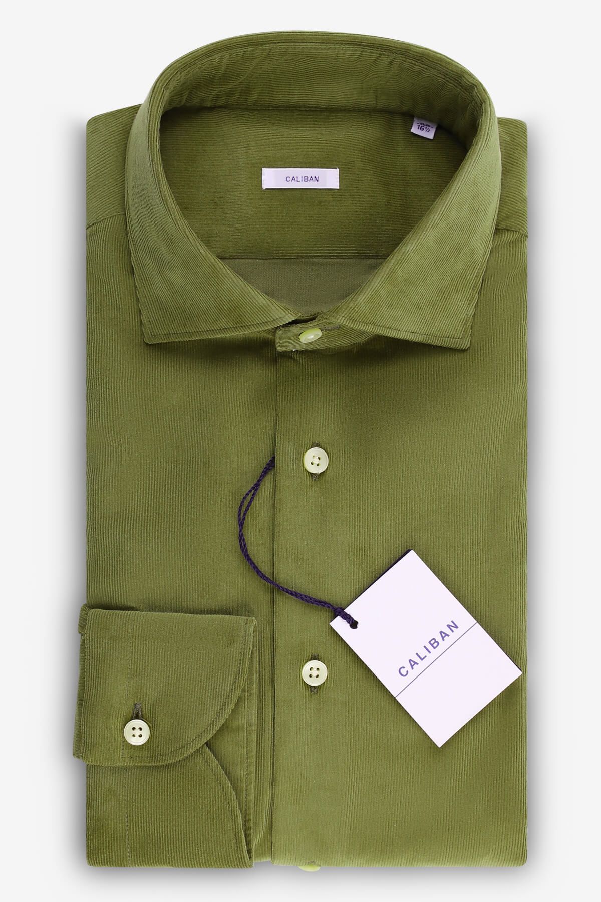 Camicie classiche da uomo verde in cotone