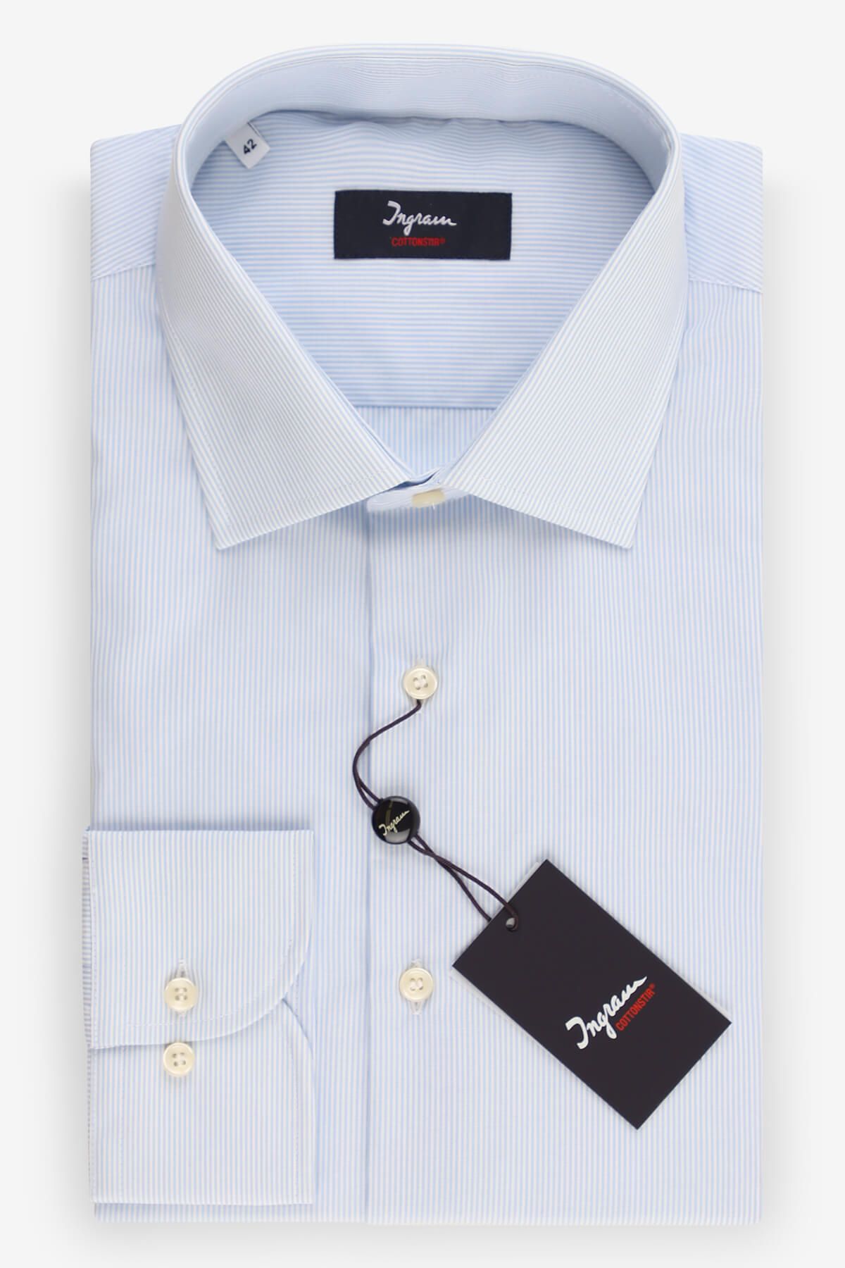 Generico Camicia No Stiro Uomo Slim Fit Taglie Forti Camicia