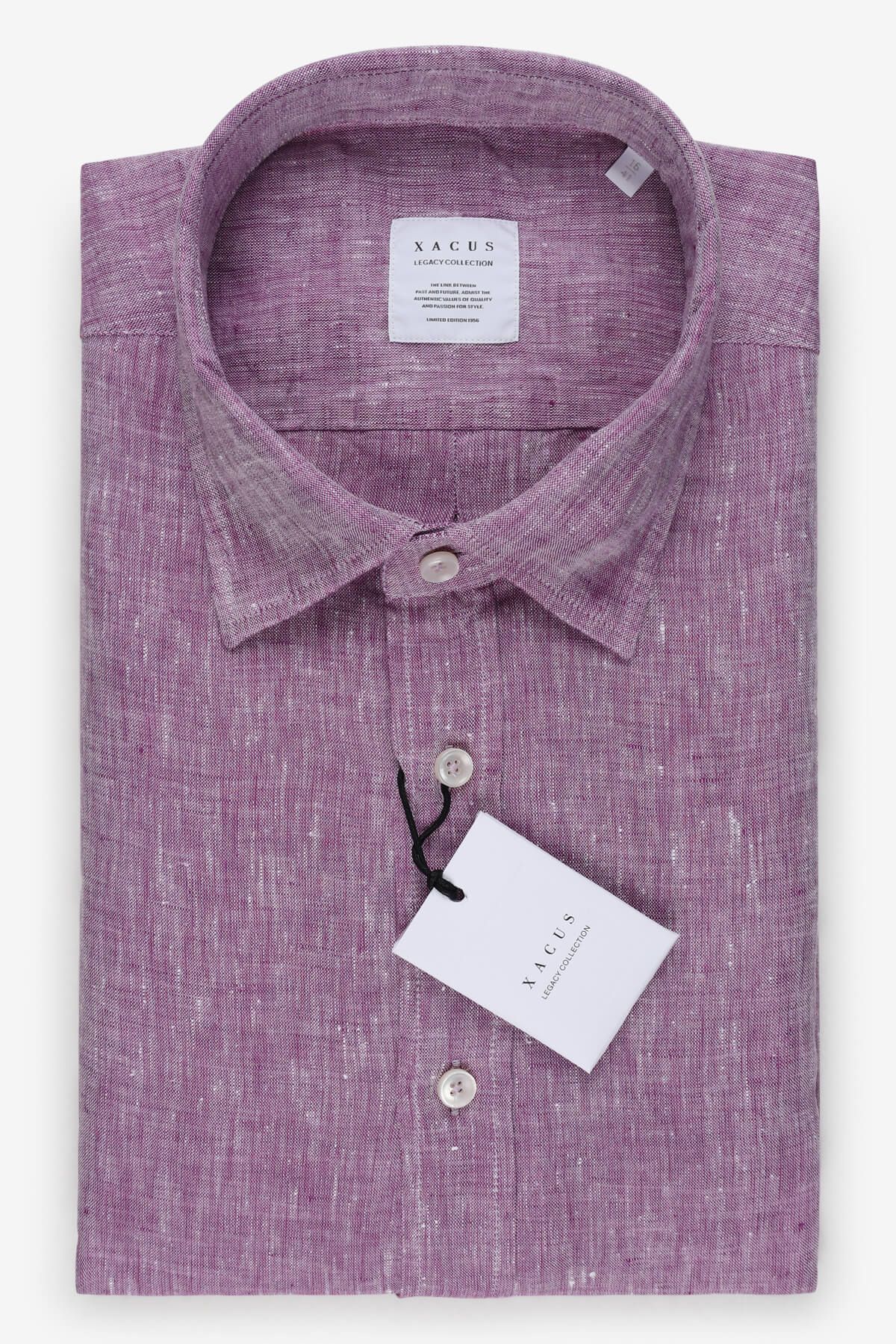 Camicie & Cravatte - amelia stella fashion - XACUS Camicia Uomo Tinta Unita Twill 11209038 Colore Lilla