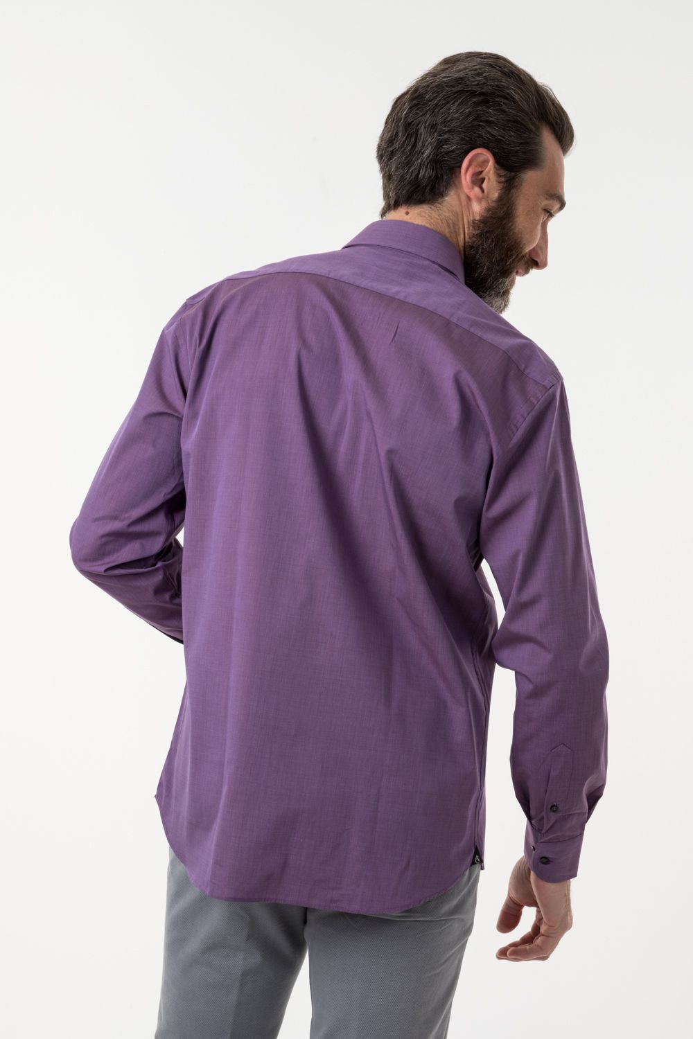 Bellstone Camicia Kurda Uomo In Misto Cotone, Vestibilità Regolare, Colore Viola, Taglia L, Maniche Lunghe Con Polsino