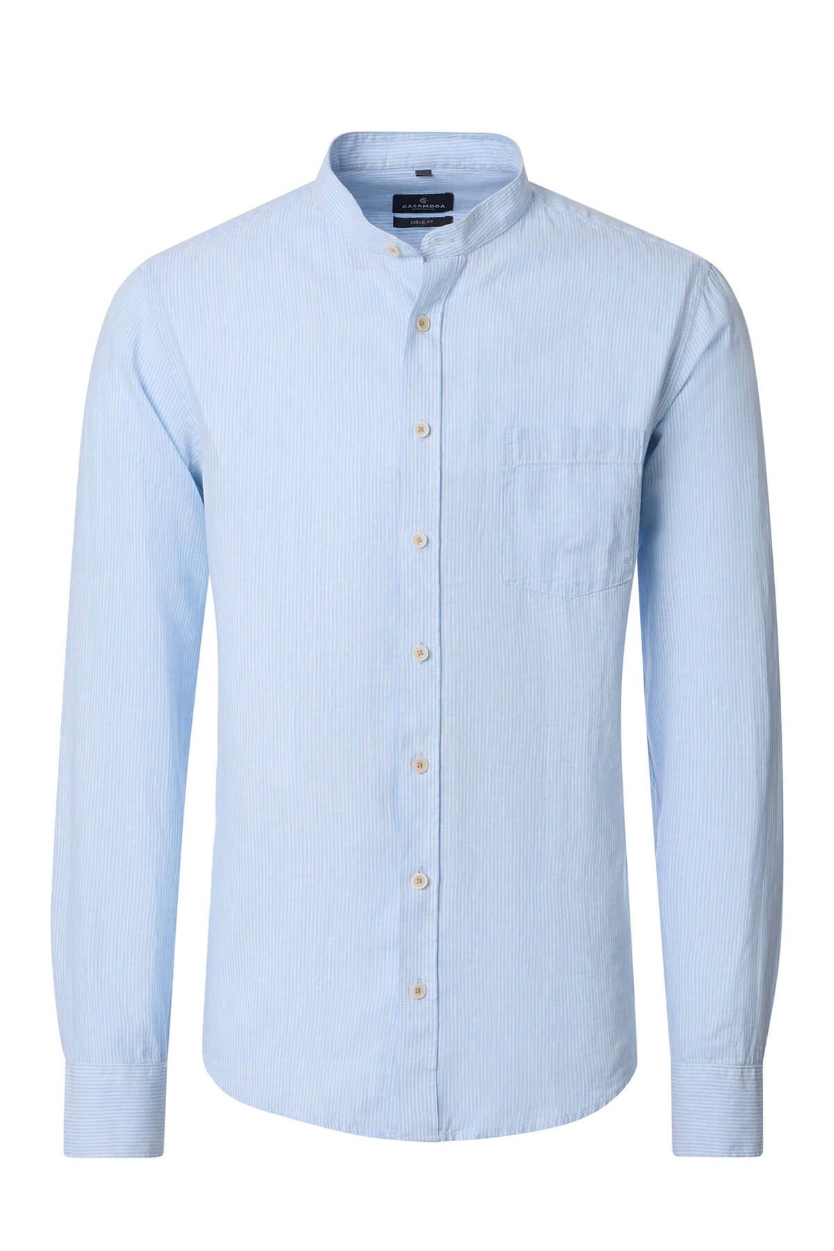 Camicia Casual Uomo In Misto Lino – Tinta Unita – Vestibilità Regolare E Sportiva