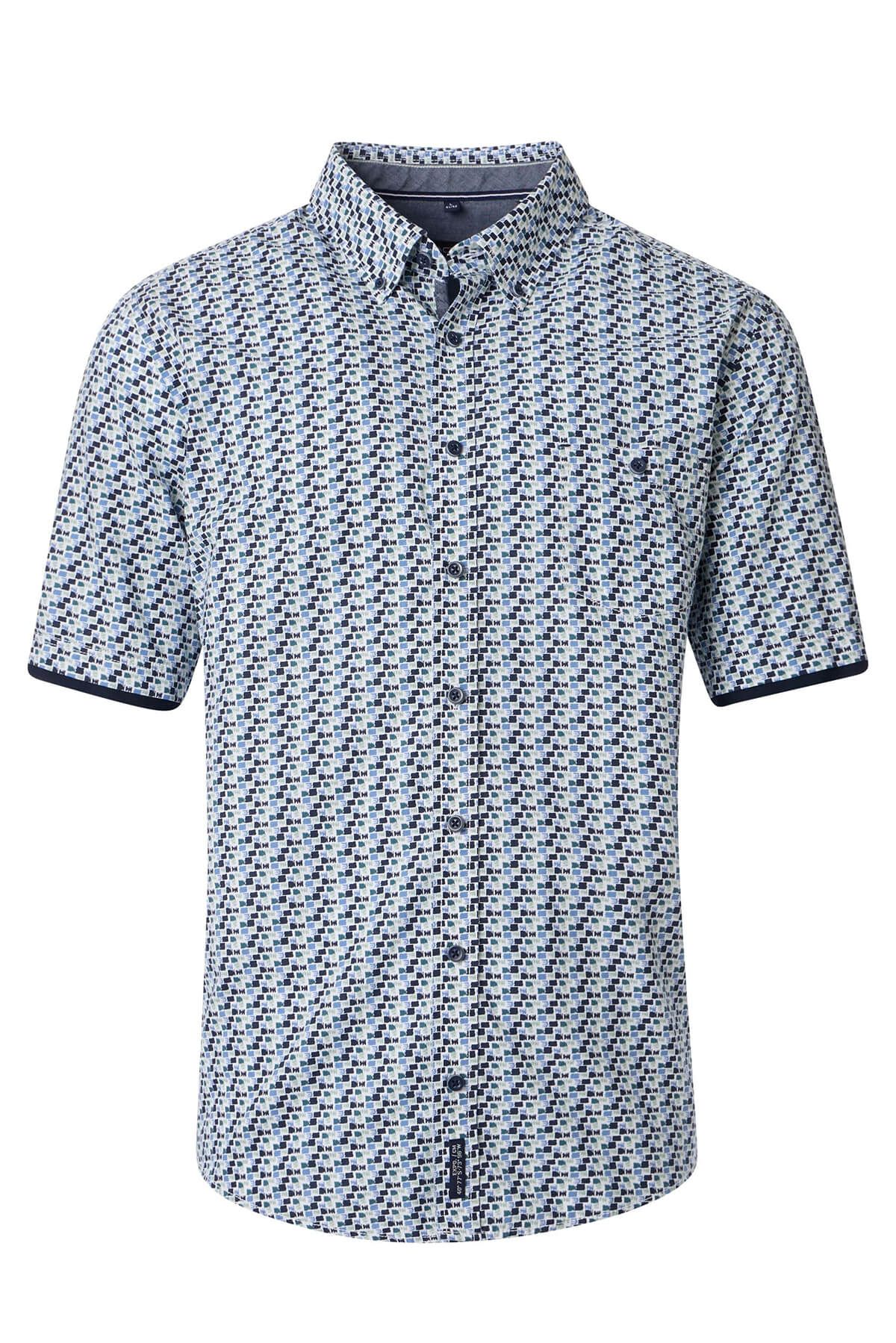 UOMO MARLBORO CLASSICS Camicia Casual Maniche Corte Lino Regular Misura