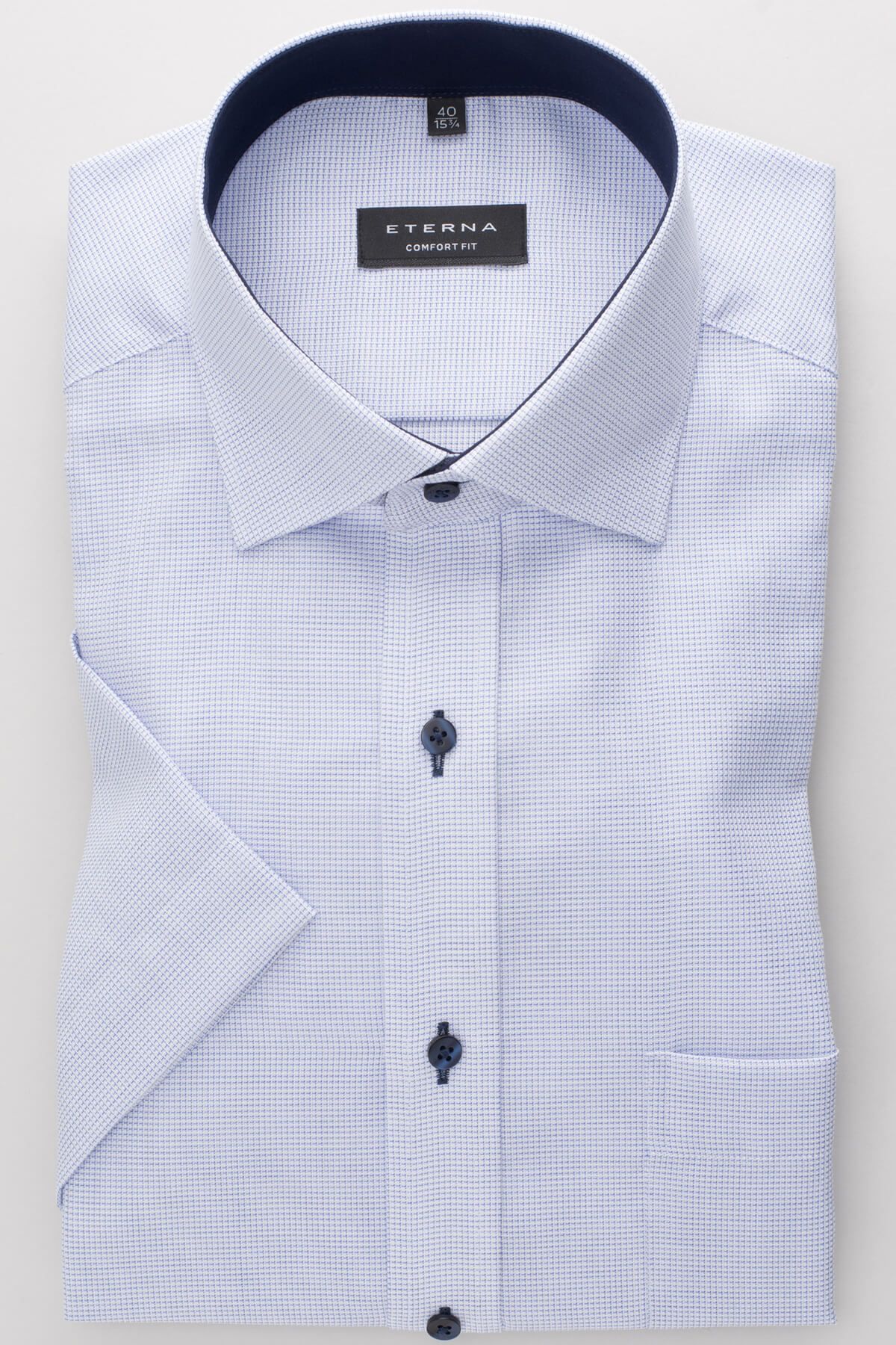 MILENA CAMICIA UOMO AZZURRA MEZZA MANICA IN COTONE REGULAR FIT – Ballabio Boutique