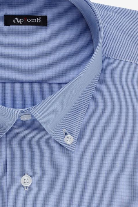 Camicia Uomo Aplomb Classic Quadri 100% cotone collo Button down Manica lunga