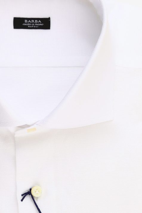 Camicia Uomo Barba Regular Tinta unita 65% cotone 35%lino collo Francese Manica lunga