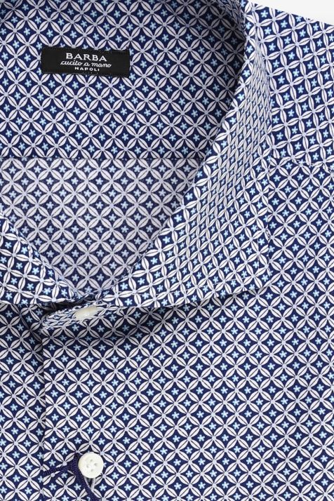 Camicia Uomo Barba Regular Tinta unita 100% cotone collo Francese Manica lunga