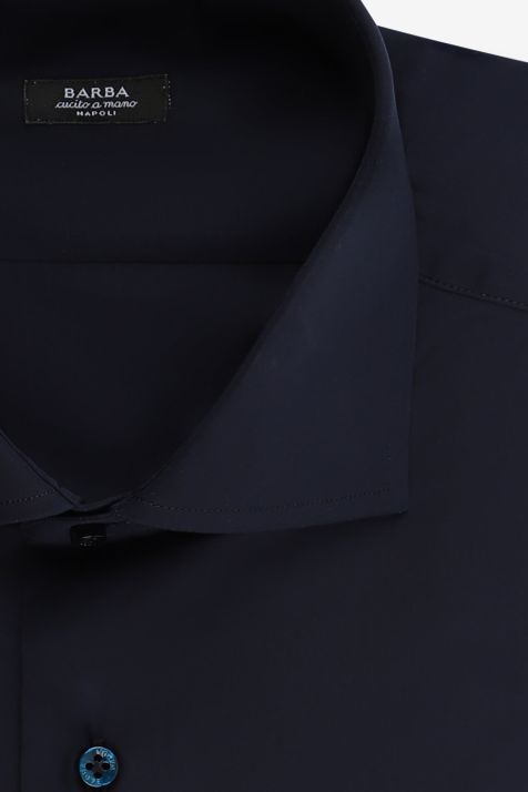 Camicia Uomo Barba Regular Tinta unita 100% cotone collo Francese Manica lunga