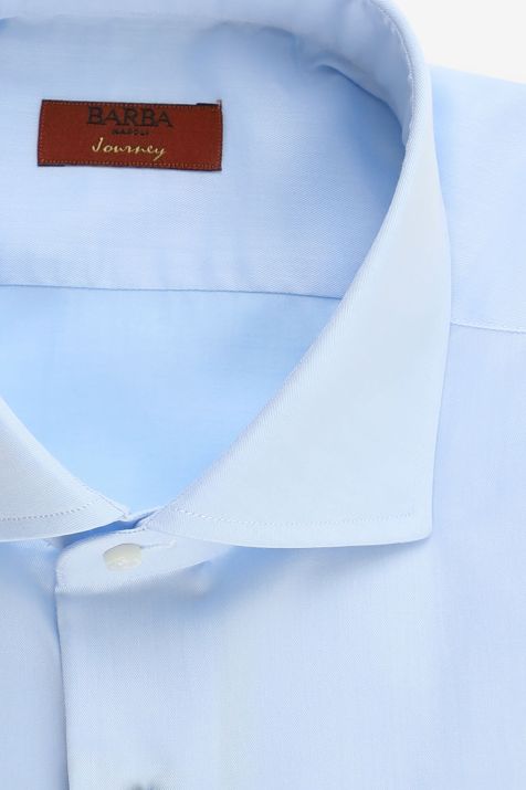 Camicia Uomo Barba Regular Tinta unita 100% cotone collo Francese Manica lunga