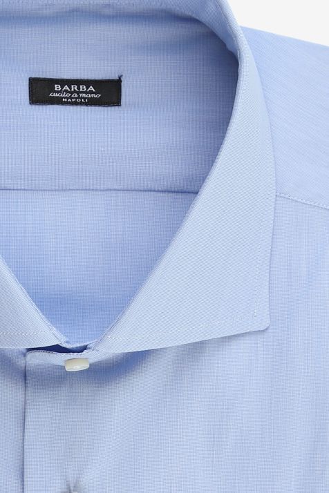 Camicia Uomo Barba Regular Tinta unita 78% cotone 187% pli 4% elastane collo Francese Manica lunga
