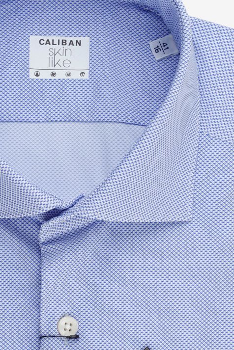 Camicia Uomo Caliban Regular Micro disegno 73% poliamide 27% elastan collo Francese Manica lunga