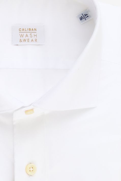 Camicia Uomo Caliban Regular No Stiro Tinta unita 97% cotone 3% Dow XLA collo Francese Manica lunga