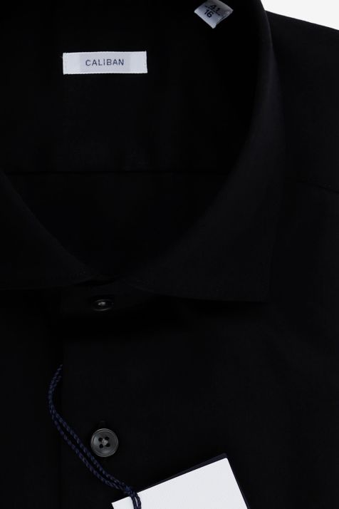 Camicia Uomo Caliban Regular Tinta unita 100% cotone collo Francese Manica lunga