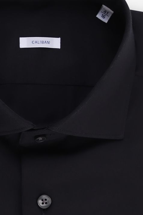 Camicia Uomo Caliban Regular Tinta unita 100% cotone collo Francese Manica lunga
