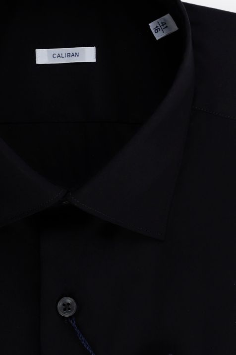 Camicia Uomo Caliban Slim Tinta unita 70% cotone 27% pa 3% ea collo Italiano Manica lunga