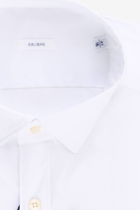 Camicia Uomo Caliban Slim Tinta unita 70% cotone 27% pa 3% ea collo Italiano Manica lunga