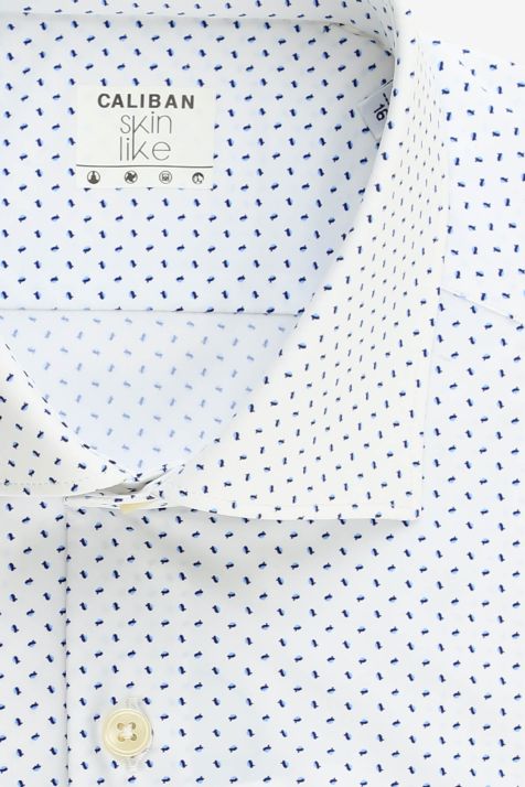 Camicia Uomo Caliban Regular Micro disegno 73% pa 27% ea collo Francese Manica lunga
