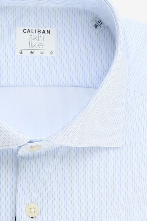 Camicia Uomo Caliban Regular Micro disegno 73% pa 27% ea collo Francese Manica lunga