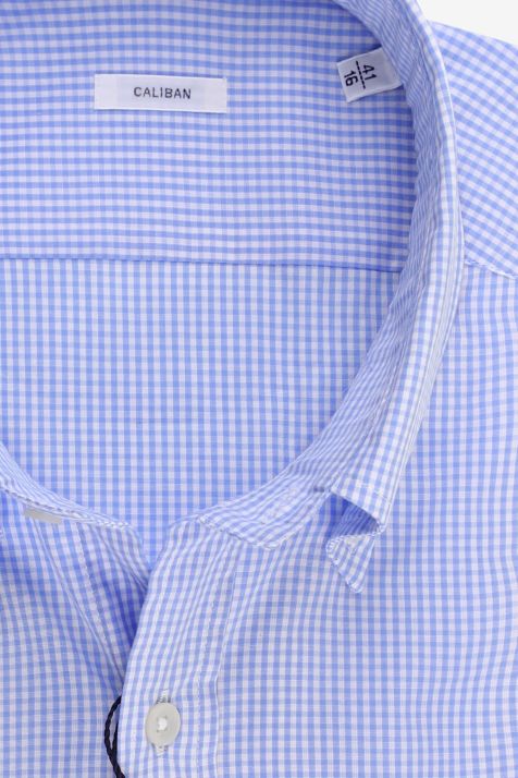Camicia Uomo Caliban Regular Quadri 100% cotone collo Button down Manica lunga