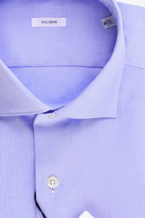 Camicia Uomo Caliban Regular Tinta unita 100% cotone collo Francese Manica lunga