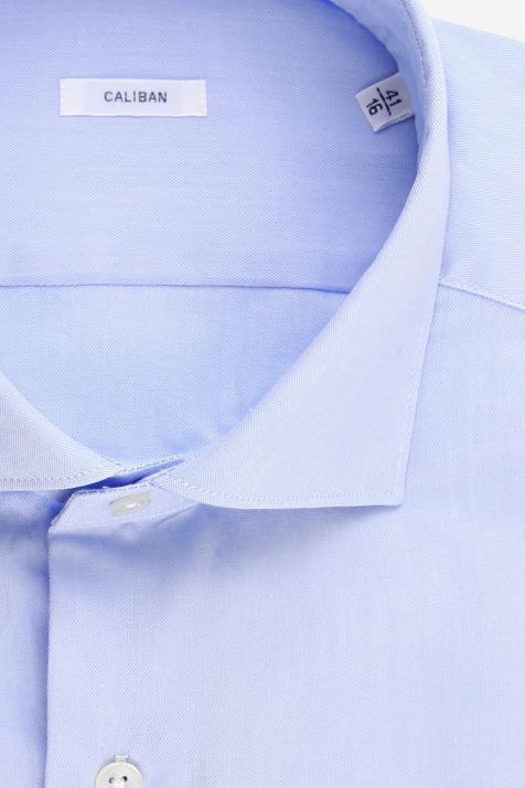 Camicia Uomo Caliban Regular Tinta unita 100% cotone collo Francese Manica lunga