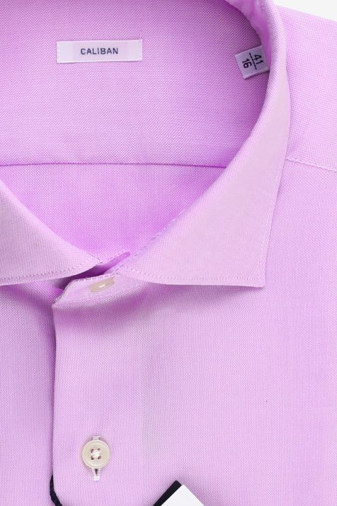 Camicia Uomo Caliban Regular Tinta unita 100% cotone collo Francese Manica lunga
