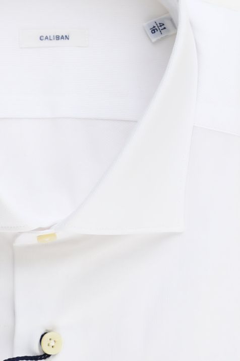 Camicia Uomo Caliban Regular Tinta unita 100% cotone collo Francese Manica lunga