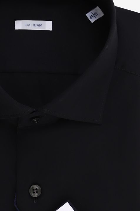 Camicia Uomo Caliban Regular Tinta unita 100% cotone collo Francese Manica lunga