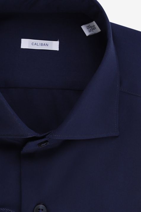 Camicia Uomo Caliban Regular Tinta unita 100% cotone collo Francese Manica lunga