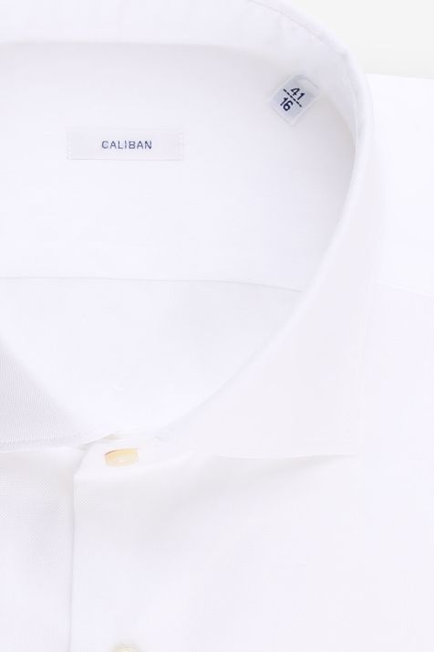 Camicia Uomo Caliban Regular Tinta unita 100% cotone collo Francese Manica lunga