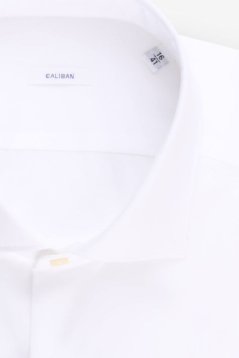 Camicia Uomo Caliban Regular Tinta unita 100% cotone collo Francese Manica lunga