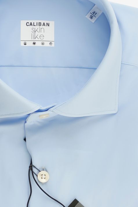 Camicia Uomo Caliban Regular Tinta unita 73% poliamide 27% elastan collo Francese Manica lunga