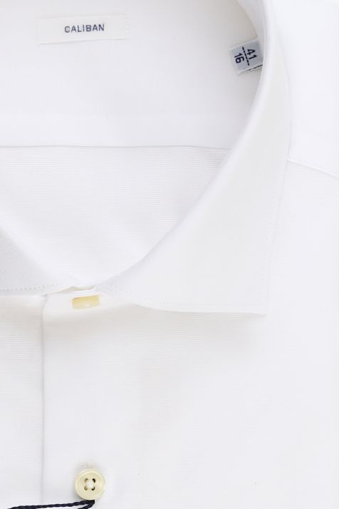 Camicia Uomo Caliban Regular Tinta unita 100% cotone collo Francese Manica lunga