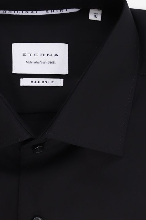 Camicia Uomo Eterna Classic No Stiro Tinta unita 100% cotone collo Francese Manica lunga