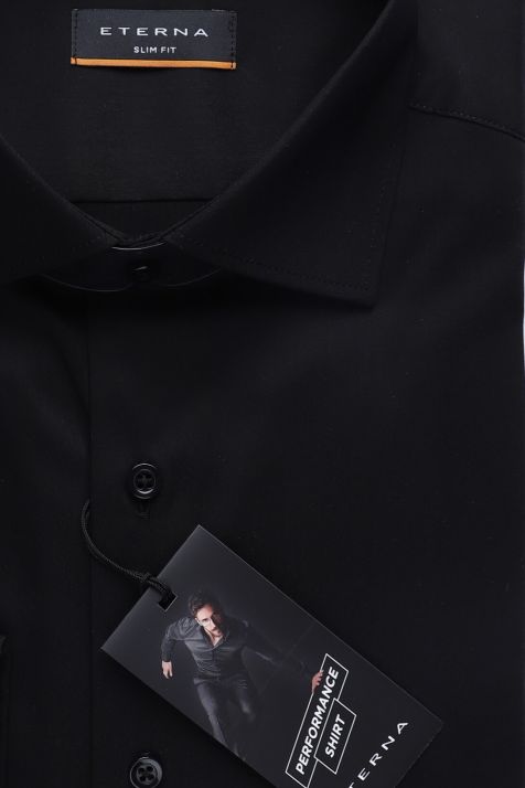 Camicia Uomo Eterna Slim No Stiro Tinta unita Lyocell 26%pa 4% ea collo Francese Manica lunga