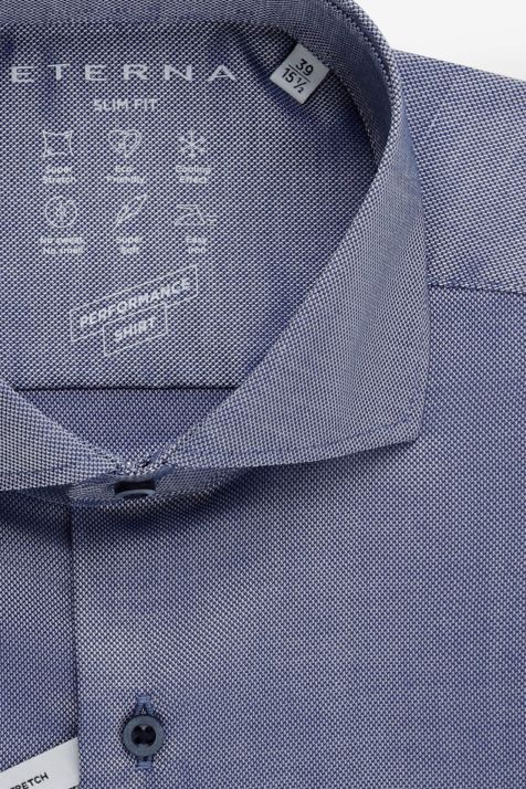 Camicia Uomo Eterna Slim Micro disegno 40% cotone 57% pa 3% ea collo Francese Manica lunga