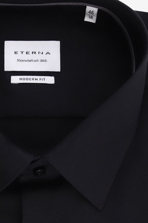 Camicia Uomo Eterna Classic No Stiro Tinta unita 100% cotone collo Italiano Manica lunga