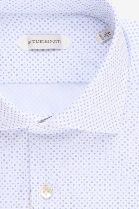 Camicia Uomo Guglielminotti Regular Micro disegno 74% poliammide 26% ea collo Francese Manica lunga