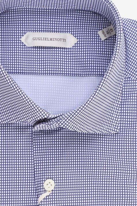 Camicia Uomo Guglielminotti Regular Micro disegno 74% poliammide 26% ea collo Francese Manica lunga