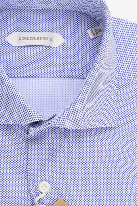 Camicia Uomo Guglielminotti Regular Micro disegno 74% poliammide 26% ea collo Francese Manica lunga