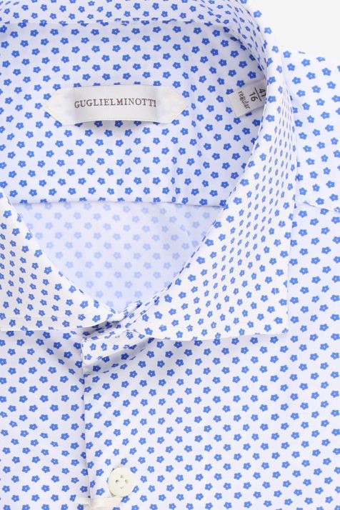 Camicia Uomo Guglielminotti Regular Fantasia 74% poliammide 26% ea collo Francese Manica lunga