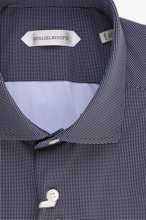Camicia Uomo Guglielminotti Regular Micro disegno 74% poliammide 26% ea collo Francese Manica lunga